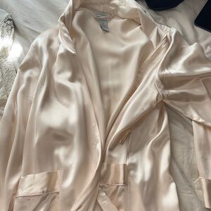Luxurious Cream Satin Women's Robe